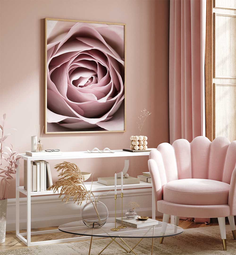 Delicate beauty of PINK ROSE NO IV, FLORAL FLOWER PAINTINGS enhances your living space with elegance and charm.