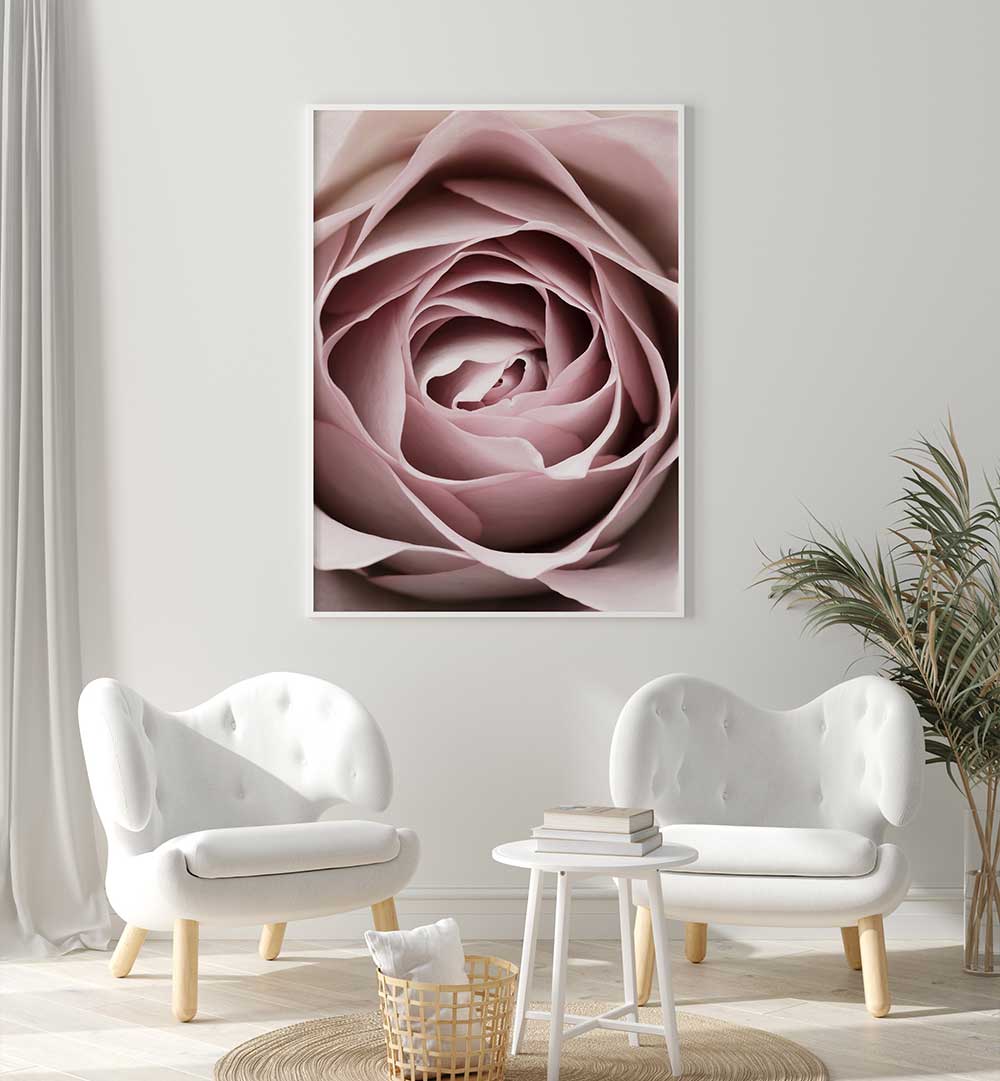 Exquisite PINK ROSE NO IV, FLORAL FLOWER PAINTINGS enhance your space with delicate beauty and abstract artistry.