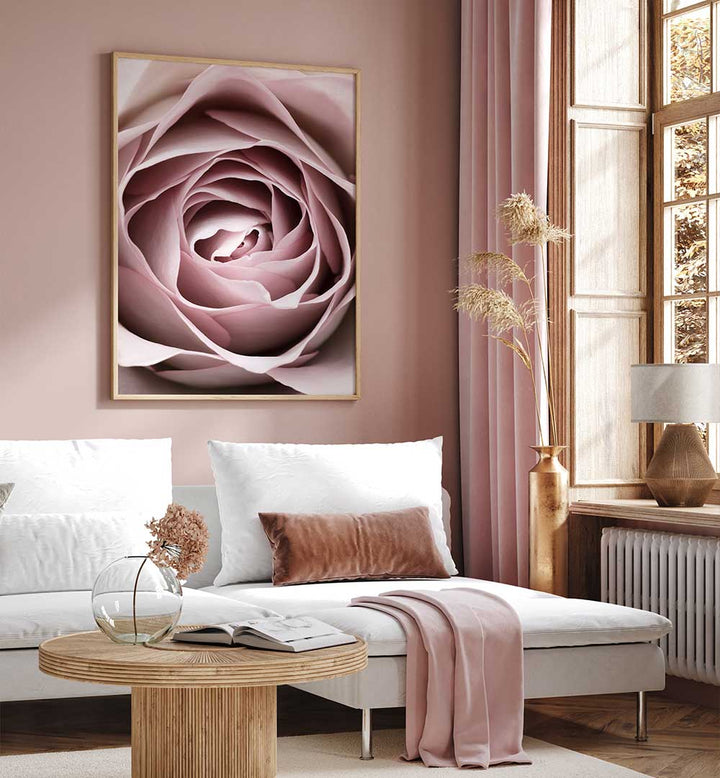 Elegant PINK ROSE NO IV, FLORAL FLOWER PAINTINGS, showcasing delicate pink blooms, perfect for brightening any room.