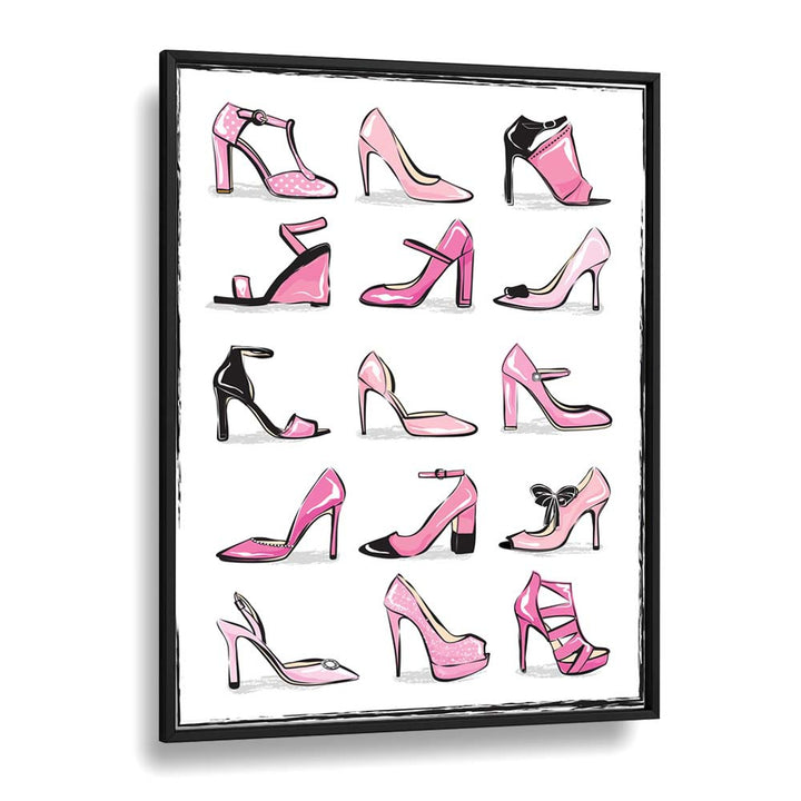 Stylish PINK SHOES wall art, FASHION POSTERS by Martina Fashion Paintings, perfect for elevating your decor.