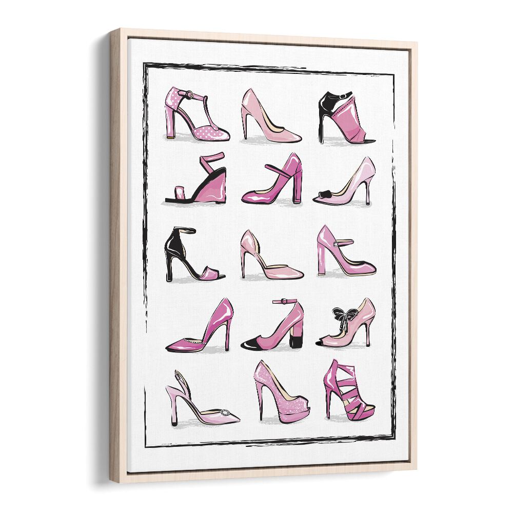 Stylish PINK SHOES wall art from Martina Fashion Paintings, perfect for elevating your decor with FASHION POSTERS.