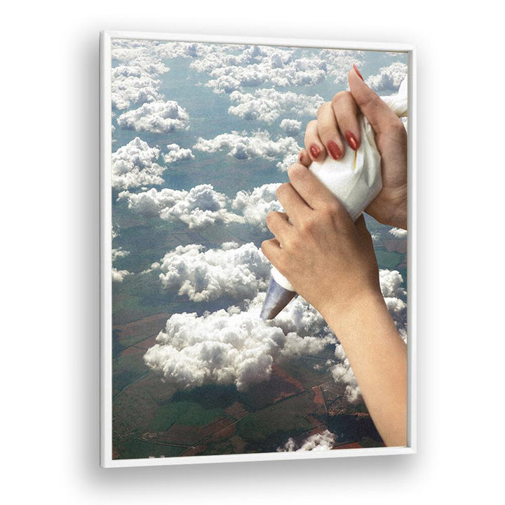 Whipped cream clouds come to life in PIPING CLOUDS, SURREAL ART PRINTS by Vertigo Artography for a dreamy décor touch.