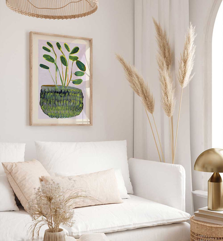 Brighten your space with PLANT I, FLORAL FLOWER PAINTINGS, showcasing vibrant greenery in a stylish setting.