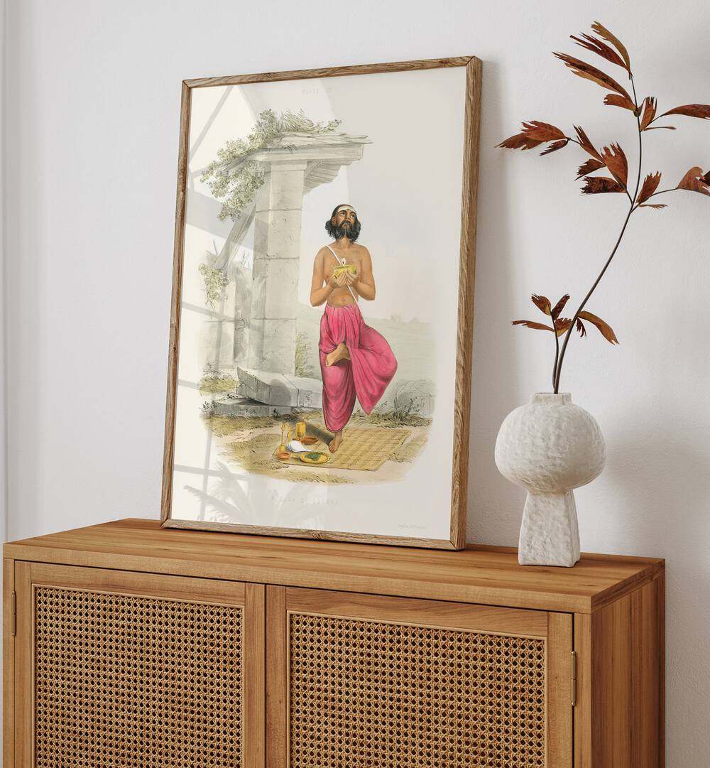 Exquisite POOJA TO SOORYA (SUN) INDIAN ART PAINTINGS showcasing spiritual devotion and artistry by Belnos.