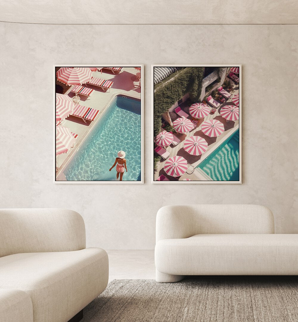 Elevate your decor with the POOLSIDE BLISS SET, SET OF 2 PAINTINGS, perfect for serene spaces and relaxation.