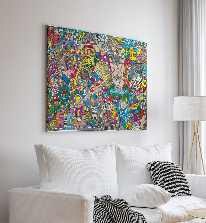 Vibrant POP ART DOODLE SET, DOODLE ART PAINTINGS adding creativity to your decor—perfect for art enthusiasts.