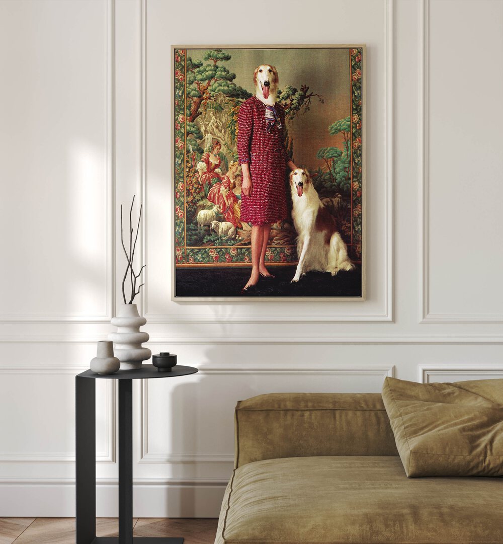 Transform your space with the PORTRAIT - SALUKI SURREAL PAINTING, SURREAL ART by Vertigo Artography.