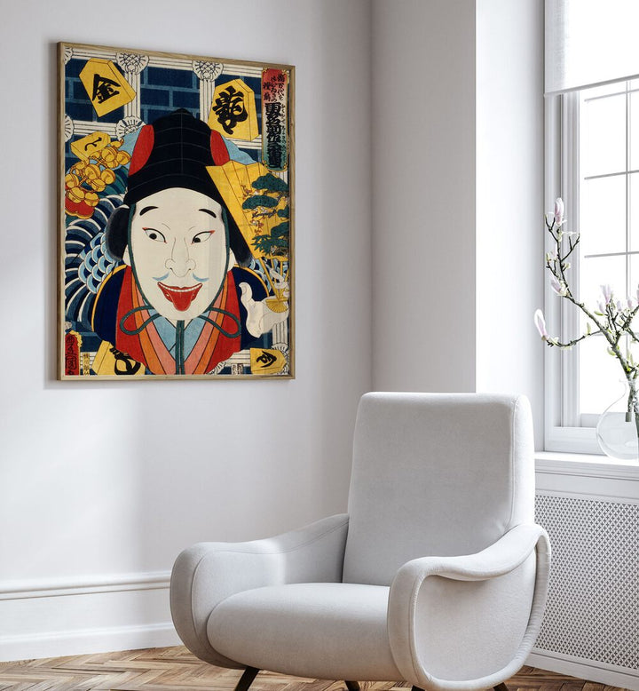 Vibrant depiction from "PORTRAITS OF AN ACTOR BY TOYOHARA KUNICHIKA (1835-1900), JAPANESE PAINTINGS" enriches any space.