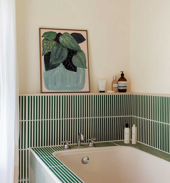 Vibrant Potted Plant No I, Floral Flower Paintings enhancing modern decor with nature’s beauty and color.