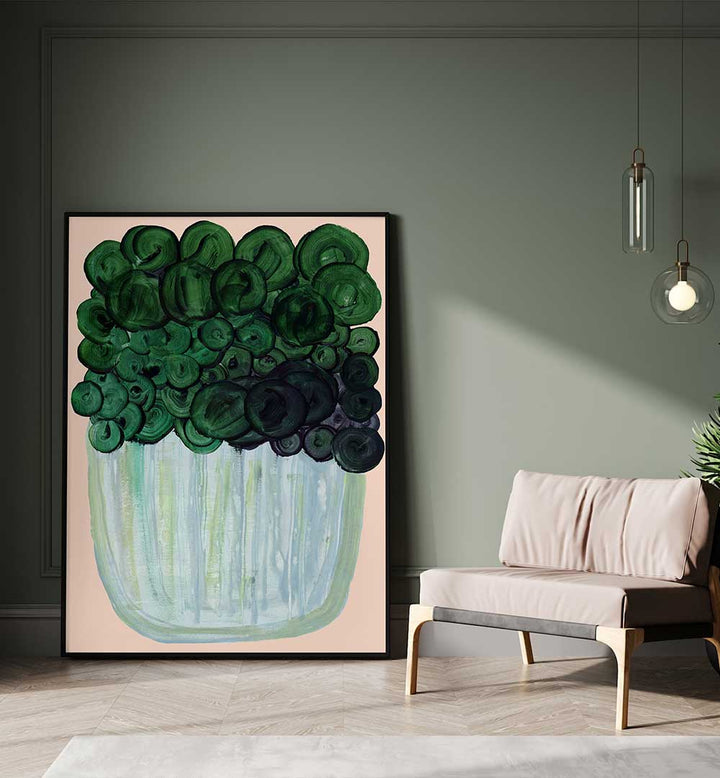Brighten your space with Potted Plant No II, Floral Flower Paintings featuring vibrant abstract floral brushstrokes.