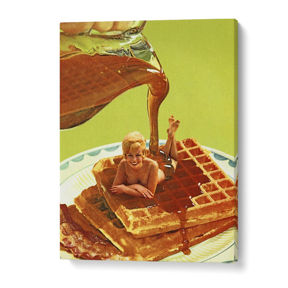 Surreal artwork "Pour Some Syrup On Me" by Vertigo Artography, featuring a whimsical scene with waffles and syrup.