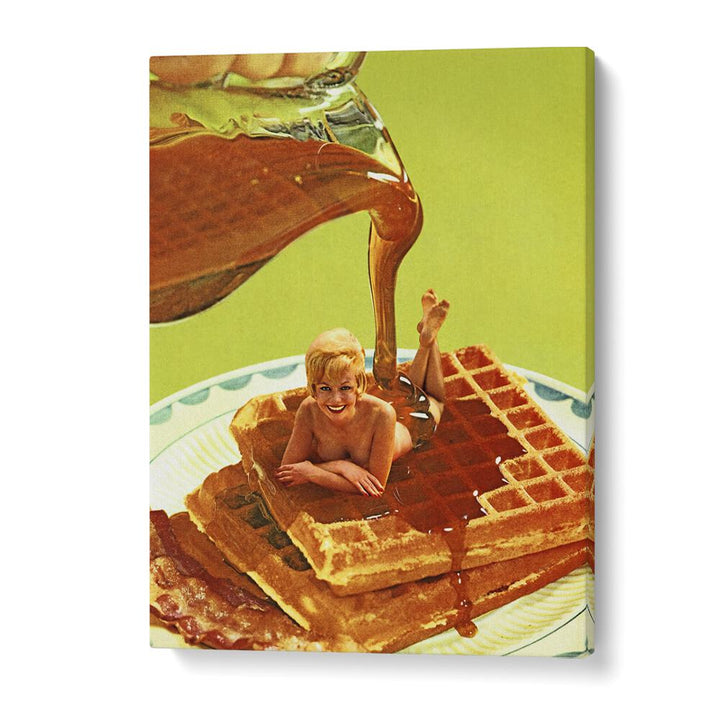 Surreal artwork "Pour Some Syrup On Me" by Vertigo Artography, featuring a whimsical scene with waffles and syrup.