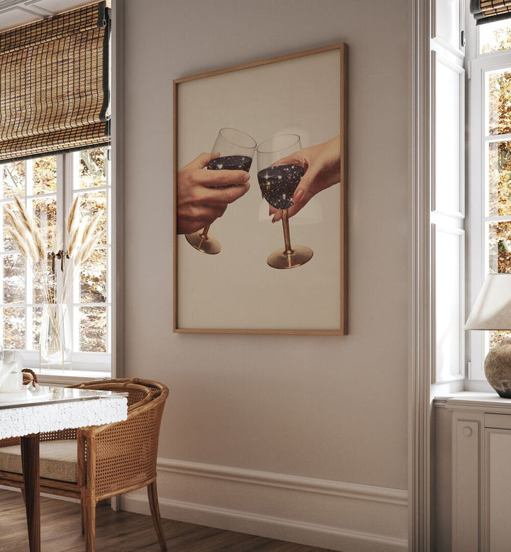 Elevate your decor with PRIMORDIAL WINE, SURREAL ART PRINTS showcasing stunning cosmic-themed glasses by Vertigo Artography.
