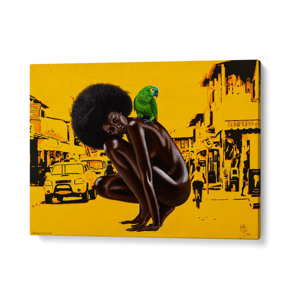 Vibrant PRINCESA DO INVASAO, AFRICAN ART PAINTINGS capturing African culture by Christian Beijer on premium canvas.