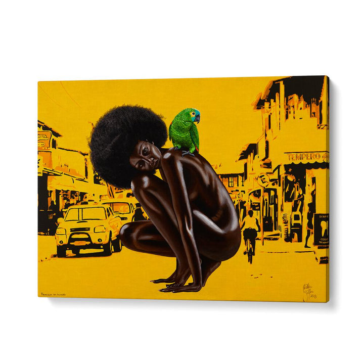 Vibrant PRINCESA DO INVASAO, AFRICAN ART PAINTINGS capturing African culture by Christian Beijer on premium canvas.