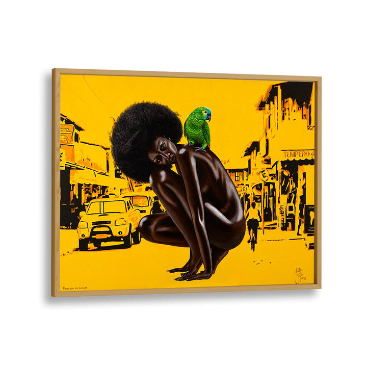 Explore PRINCESA DO INVASAO, AFRICAN ART PAINTINGS, showcasing vibrant culture by Christian Beijer in a stunning frame.