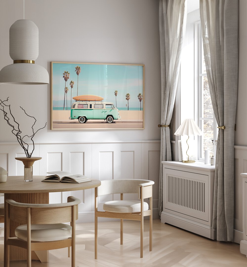 Stylish PACIFIC VAN, CAR POSTERS featuring a vintage van by Philippe Hugonnard, perfect for home decor and adventure lovers.