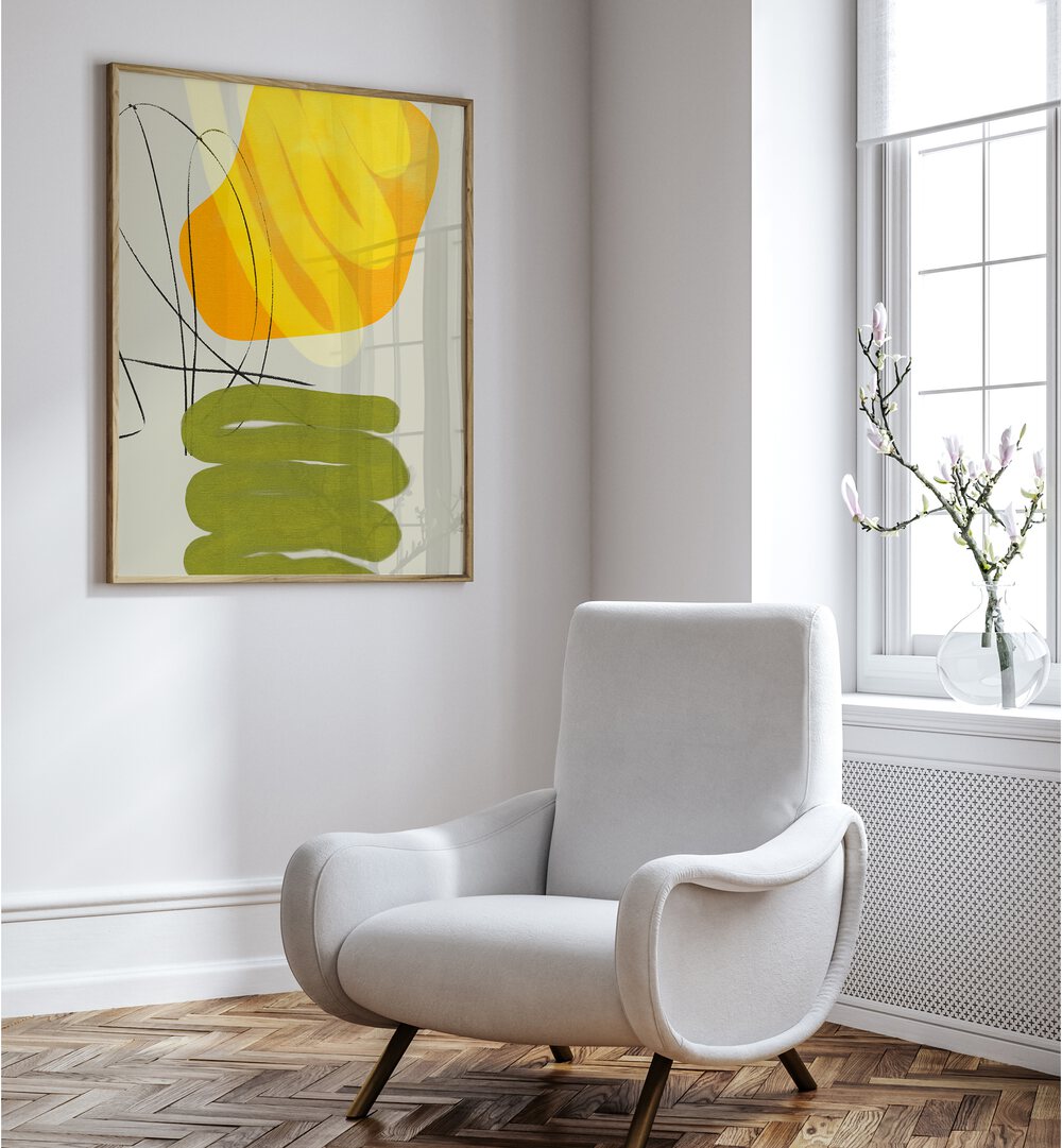 PAINTED LINES XI KOPIE, ABSTRACT PAINTINGS by Ana Rut Bre adds modern elegance to any interior space.