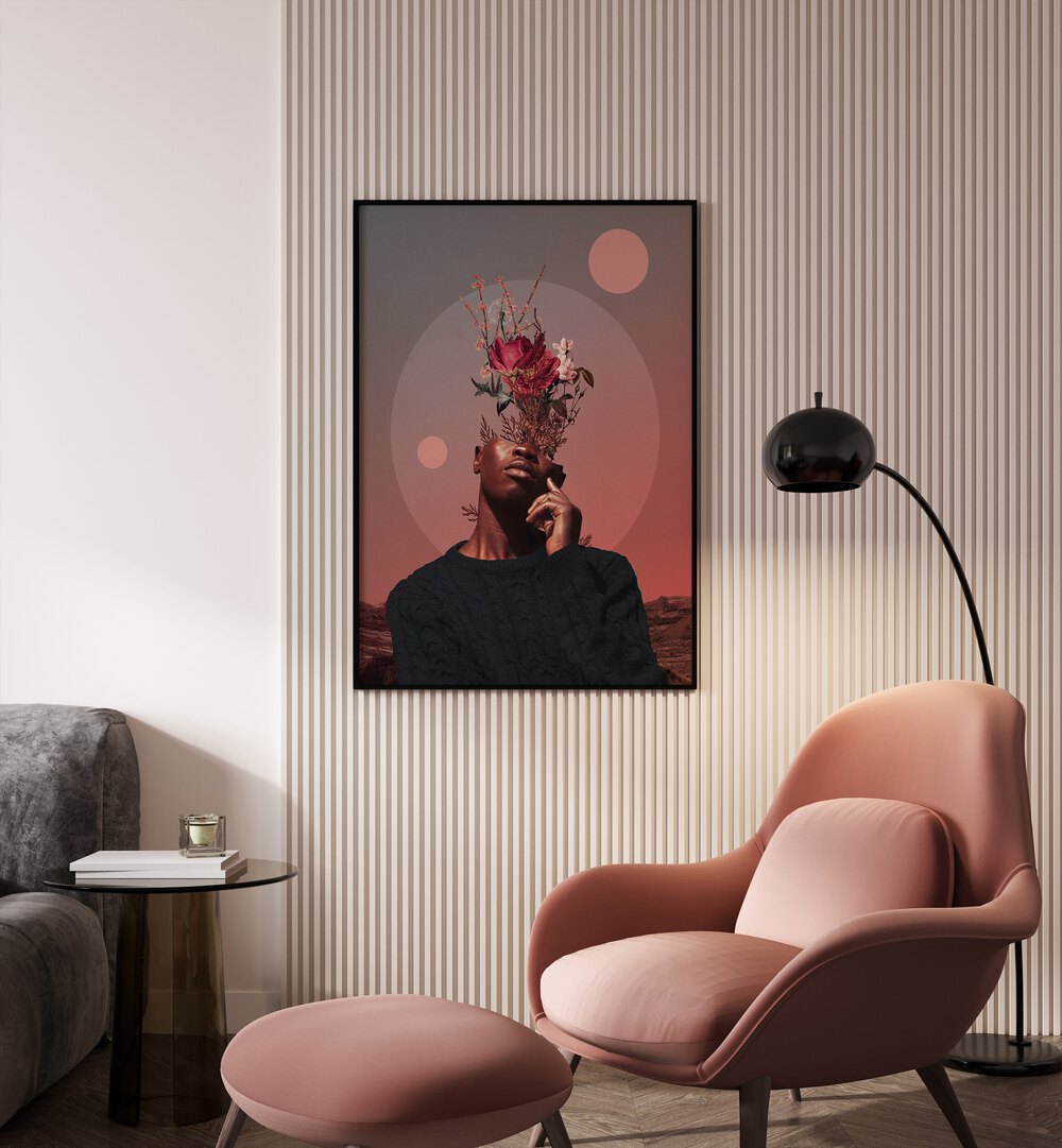 Captivating PALE MEMORIES OF DUSK, SURREAL ART PRINTS by Frank Moth, enhancing modern decor with surreal elegance.