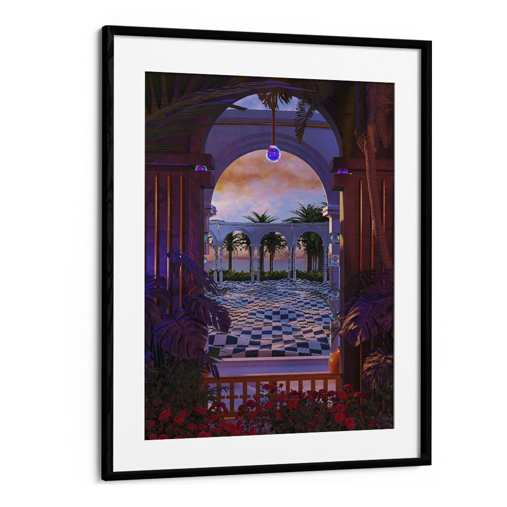 PALLIDIUM, SURREAL ART PRINTS by Cosmo Zach features vibrant surrealism in a stunning black frame. Perfect for art lovers.
