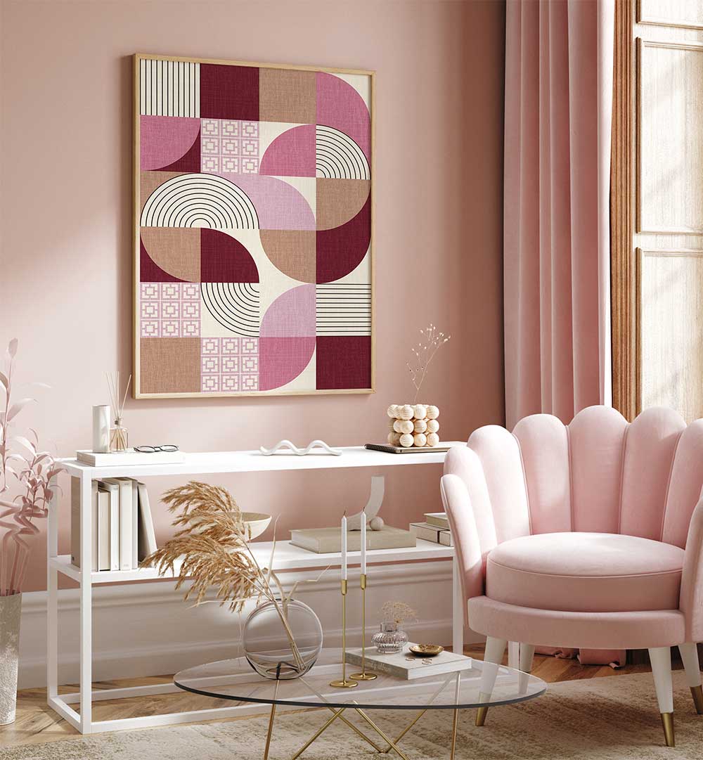 PALM SPRINGS DESERT SHAPES MAUVE , GEOMETRIC ART PRINTS