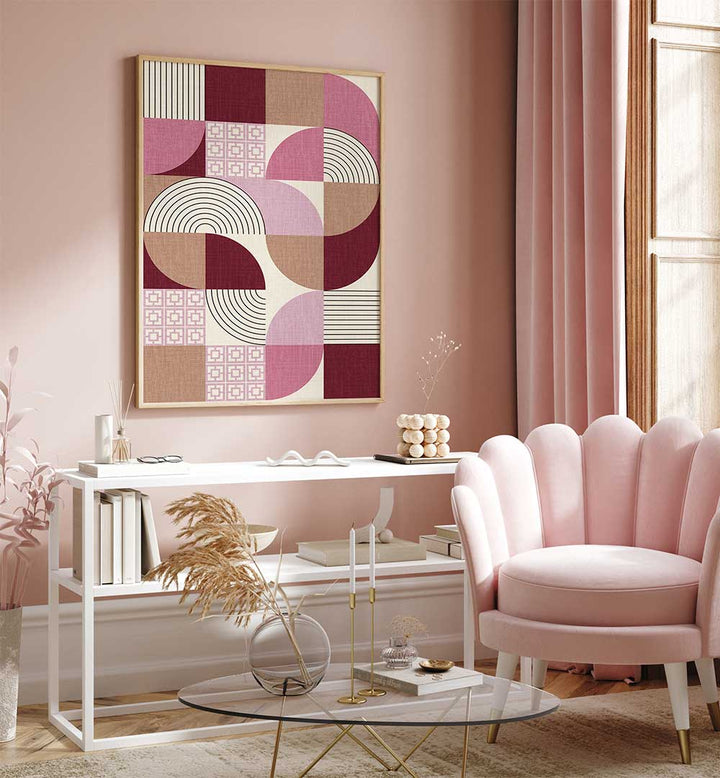 PALM SPRINGS DESERT SHAPES MAUVE , GEOMETRIC ART PRINTS