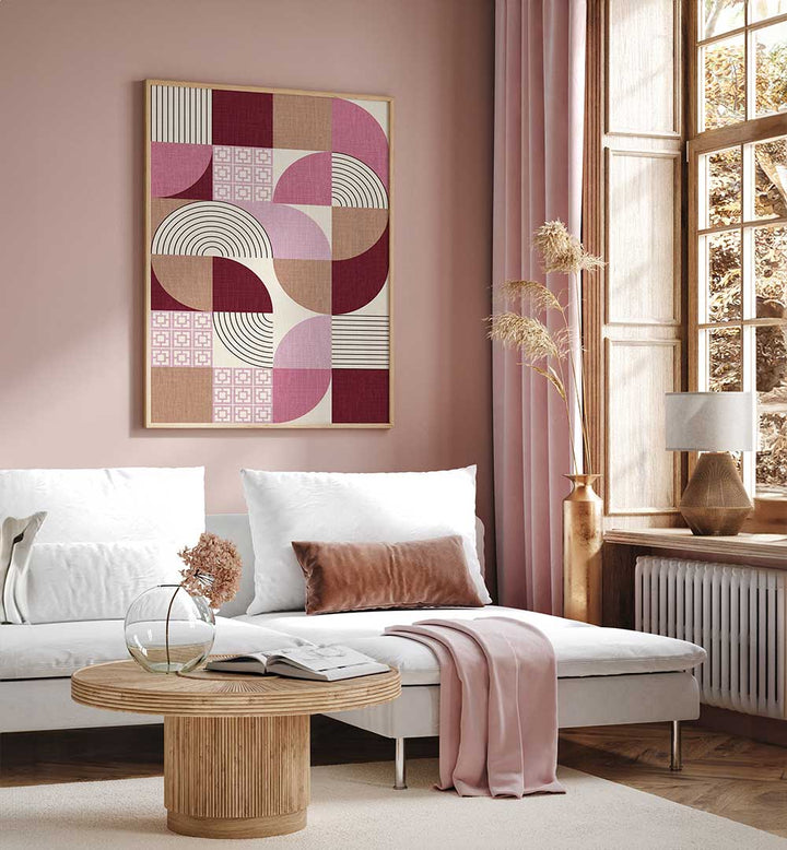 PALM SPRINGS DESERT SHAPES MAUVE , GEOMETRIC ART PRINTS
