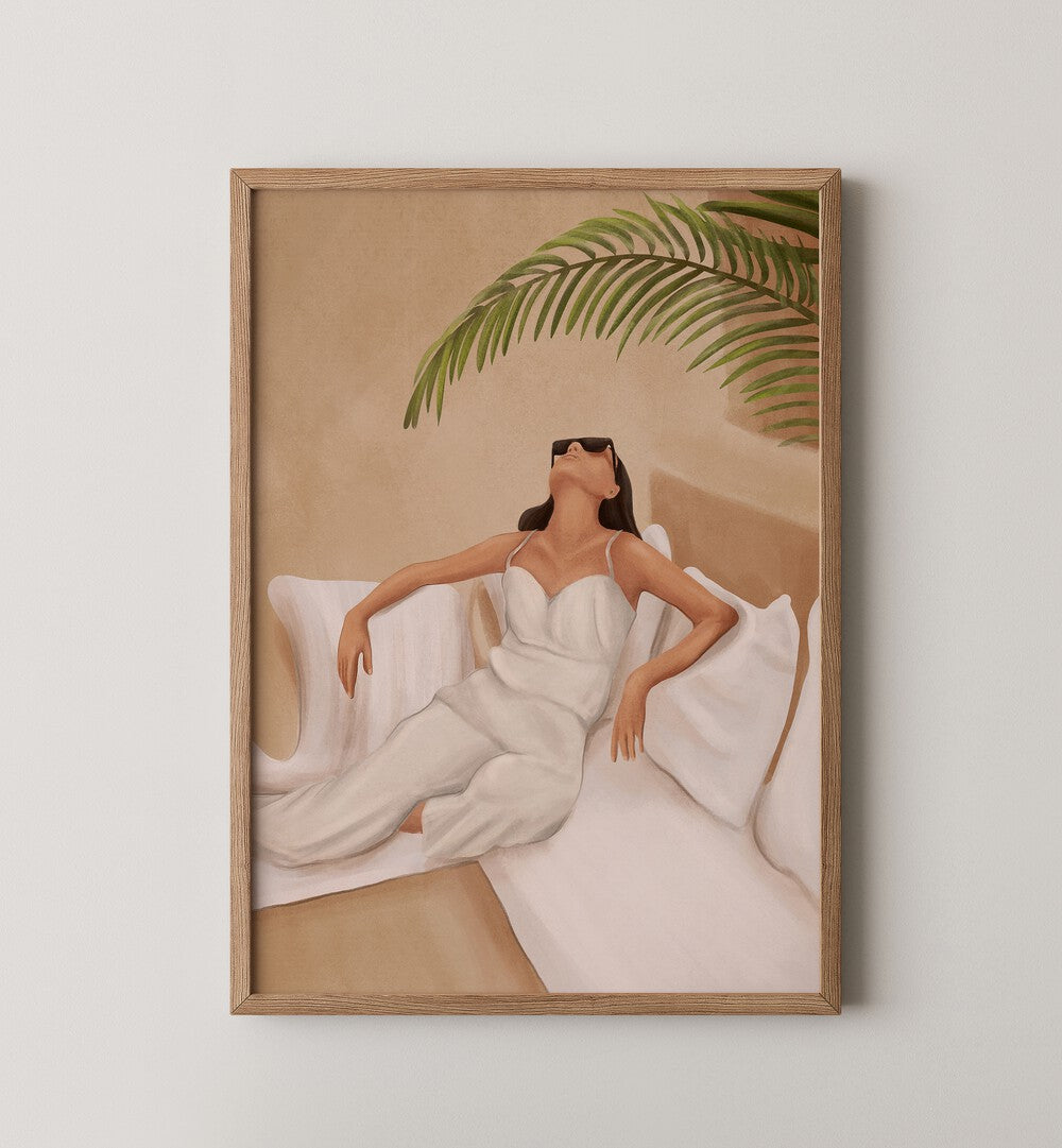 Stylish PALM artwork from the Palm & Poise Gallery Wall adds tropical serenity to any home decor.