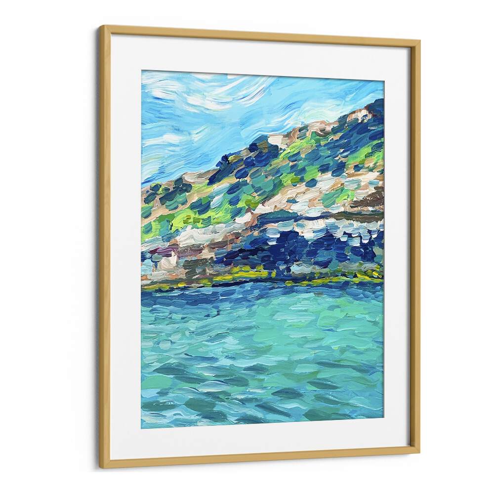 Breathtaking PALMA, LANDSCAPE PAINTINGS in a stylish oak frame, showcasing vibrant nature scenes by Key and Sea Creative.