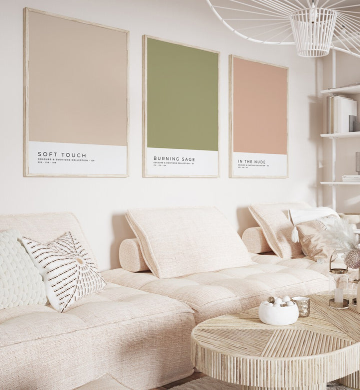 Enhance your space with the PASTEL COLORS VOL - I , SET OF 3 PAINTINGS, featuring soft hues and elegant designs.
