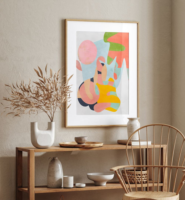 Bright and vibrant PASTEL CUT OUT, ABSTRACT PAINTINGS by Ana Rut Bre enhance any space with creative elegance.