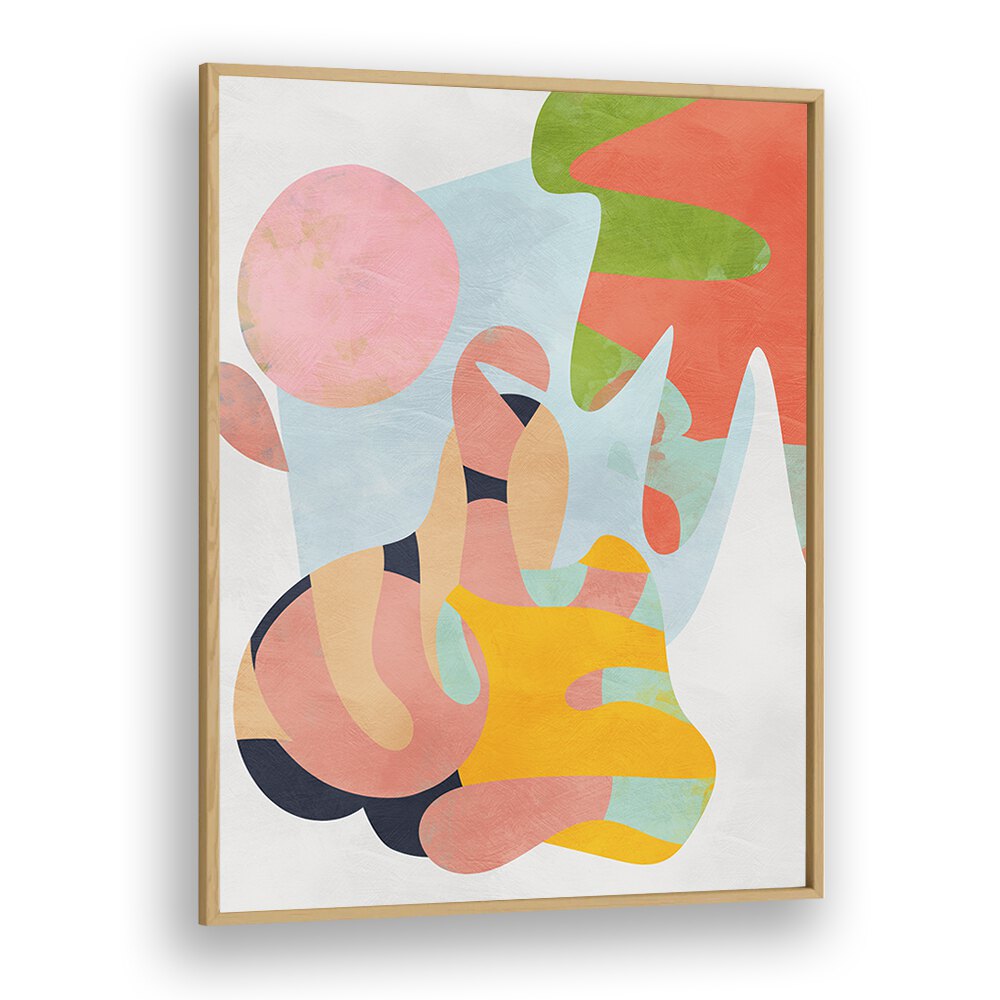 Bright and colorful PASTEL CUT OUT, ABSTRACT PAINTINGS by Ana Rut Bre enhance any home or office decor beautifully.