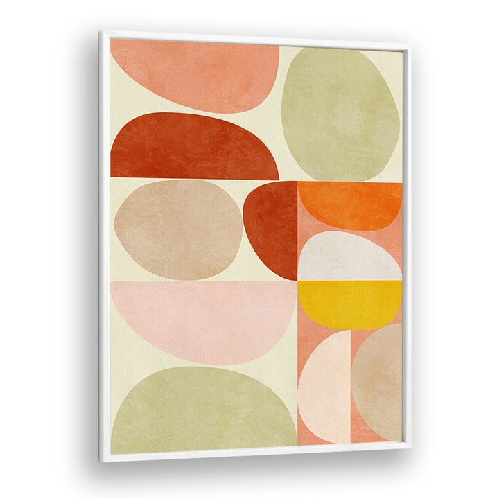 Pastel Geometry, abstract paintings featuring soft shapes in vibrant colors, perfect for elevating your space.
