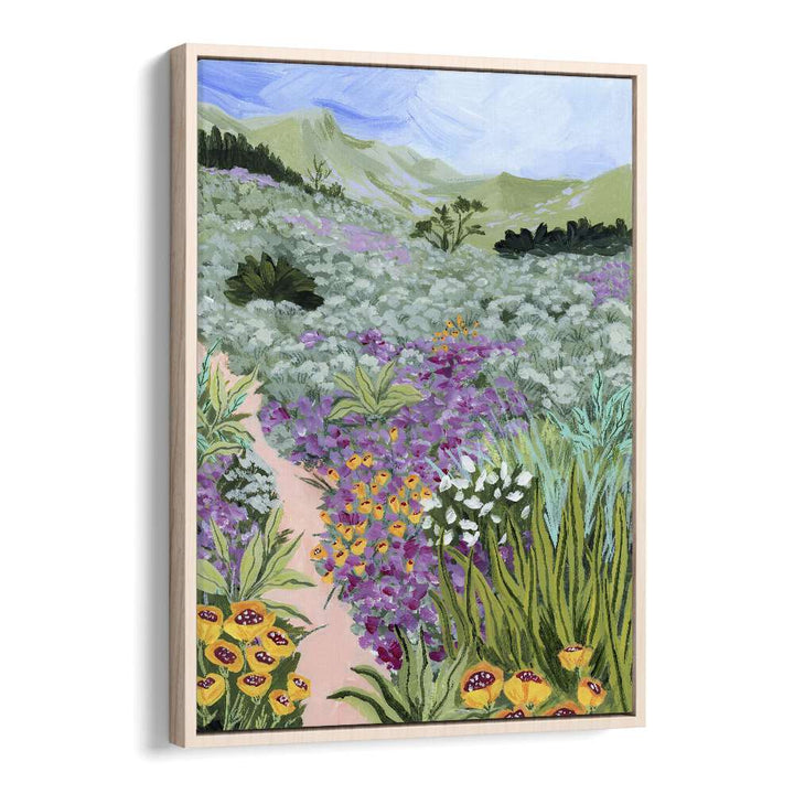 Breathtaking "Path to the Pacific I, Landscape Paintings" by Sarah Gesek, showcasing vibrant floral paths in nature.