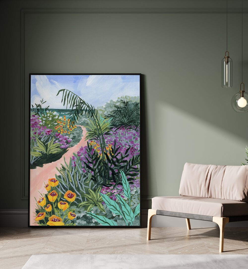 Transform your space with PATH TO THE PACIFIC II, LANDSCAPE PAINTINGS by Sarah Gesek, showcasing vibrant nature.
