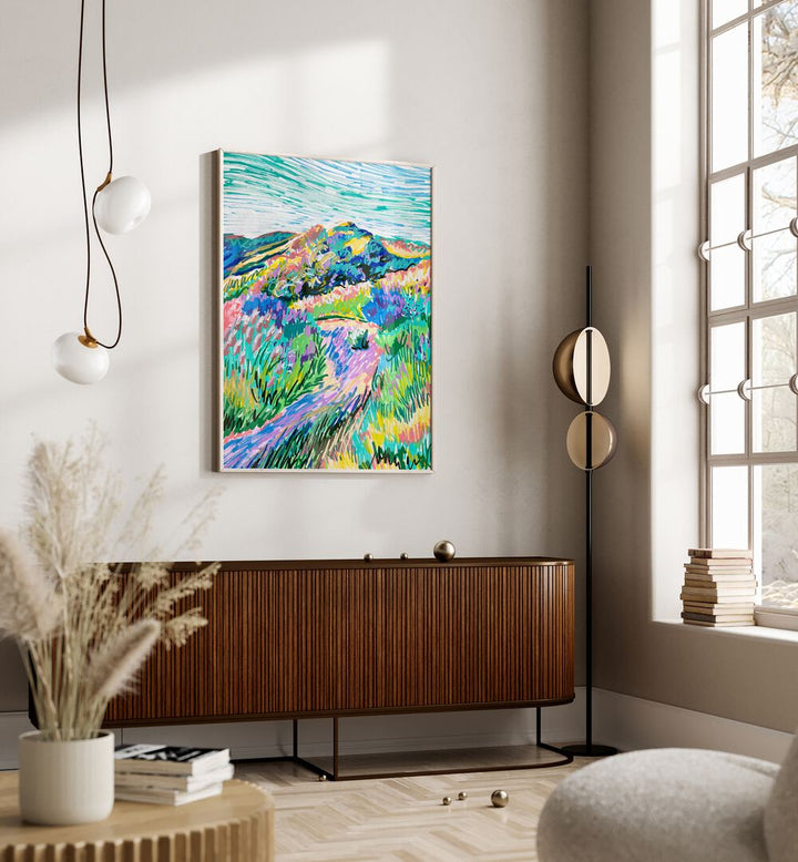 Vibrant PATHWAY, LANDSCAPE PAINTINGS by Key and Sea Creative, showcasing nature's beauty in vivid colors.