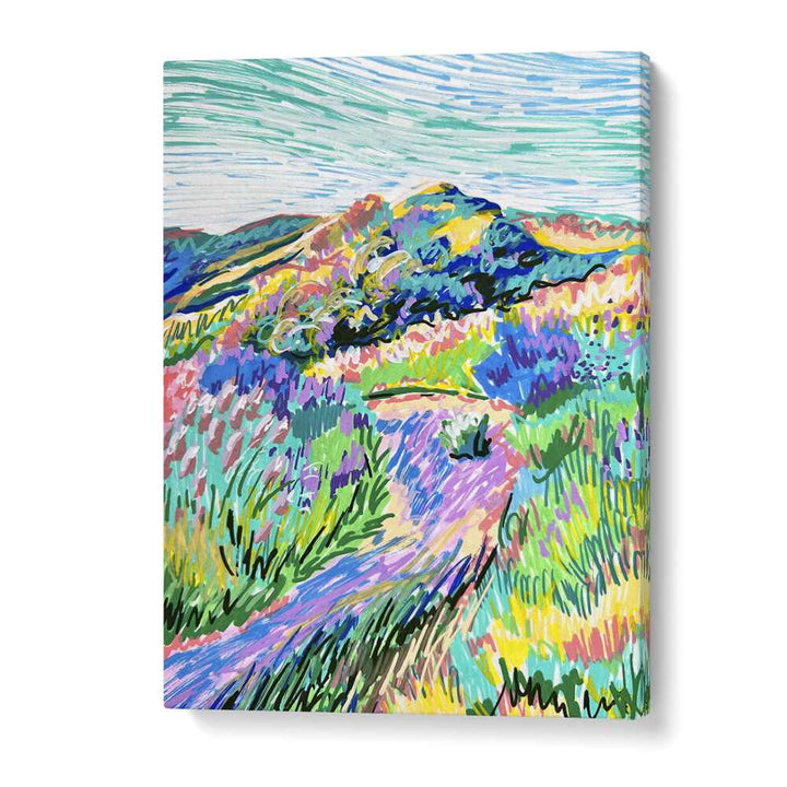 Vibrant PATHWAY, LANDSCAPE PAINTINGS showcasing colorful nature scenes by Key and Sea Creative for your home décor.