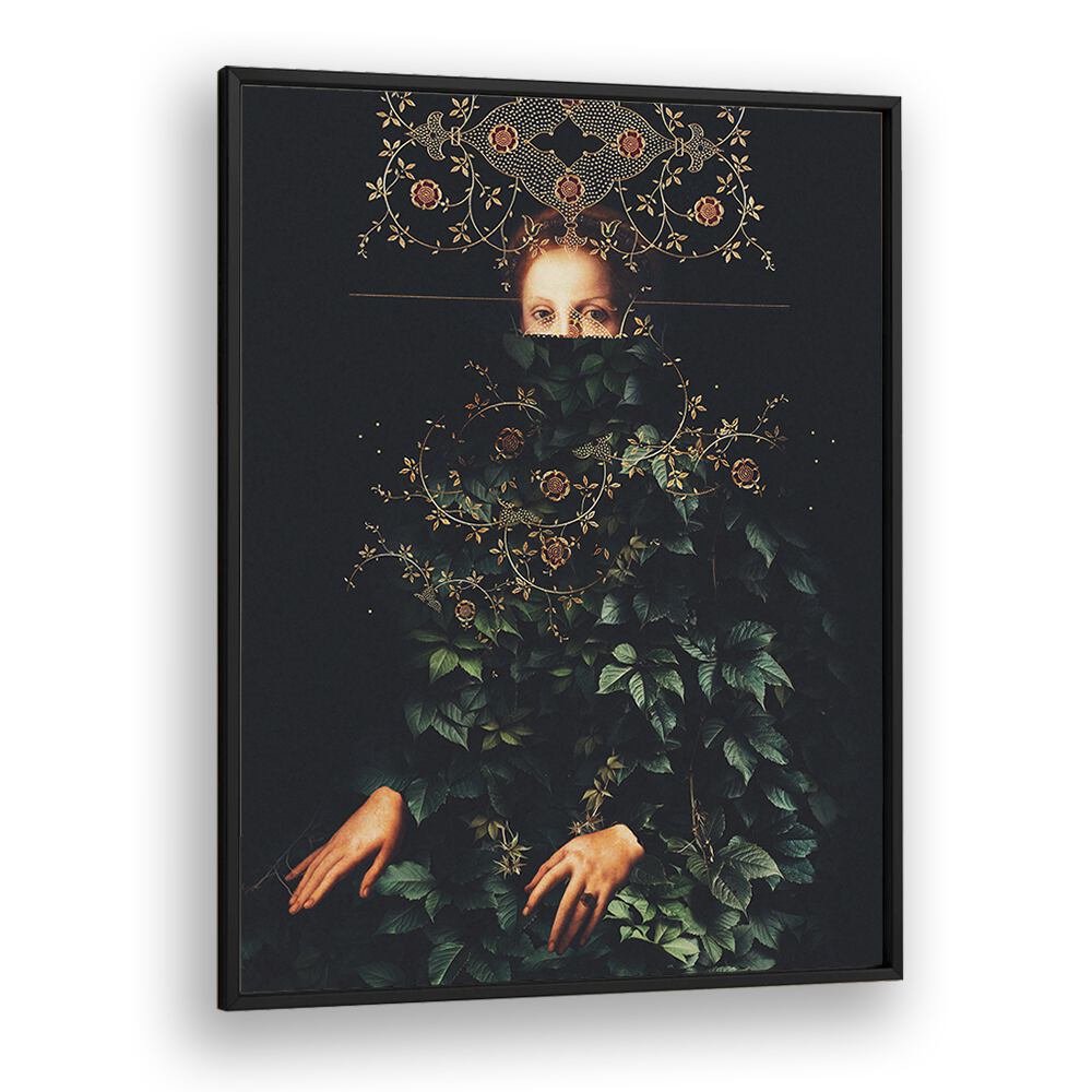 Captivating PATIENCE II, SURREAL ART PRINTS by Frank Moth blending nature and surrealism in a stunning black frame.