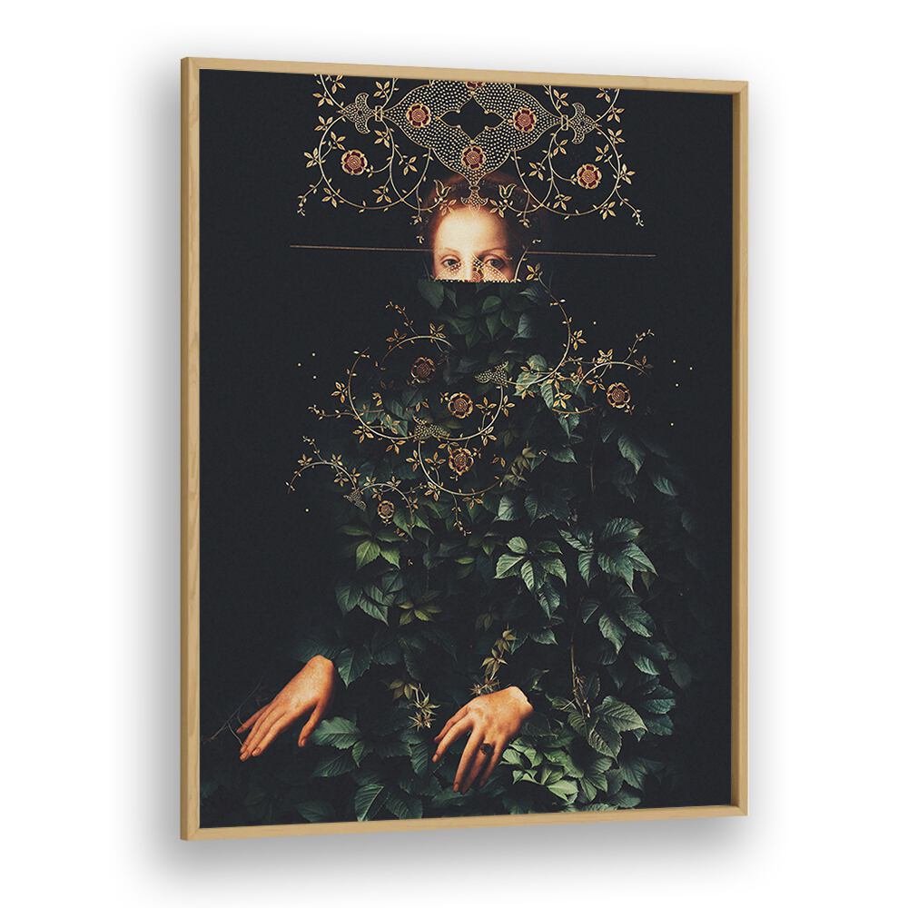 Captivating PATIENCE II, SURREAL ART PRINTS by Frank Moth, framed in oak, blends imagination and artistry beautifully.