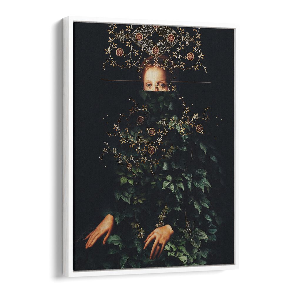 Captivating PATIENCE II, SURREAL ART PRINTS by Frank Moth, featuring a blend of nature and surrealism in a white frame.