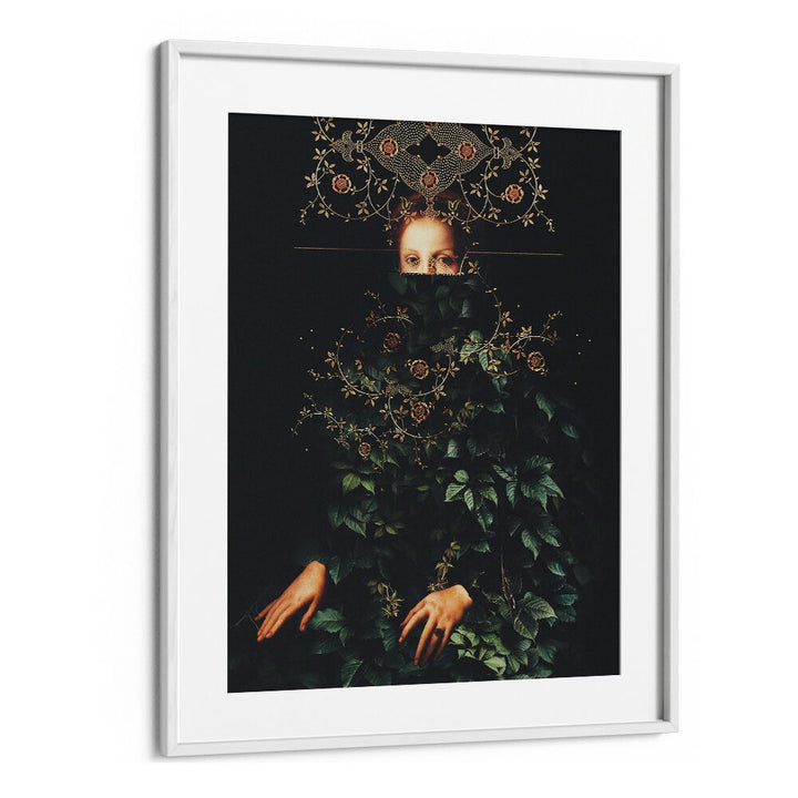 Captivating "PATIENCE II , SURREAL ART PRINTS" by Frank Moth, showcasing surrealism in a stylish white frame.