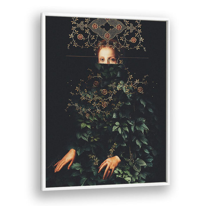 PATIENCE II, SURREAL ART PRINTS by Frank Moth showcases a captivating blend of surrealism and nature in a sleek frame.
