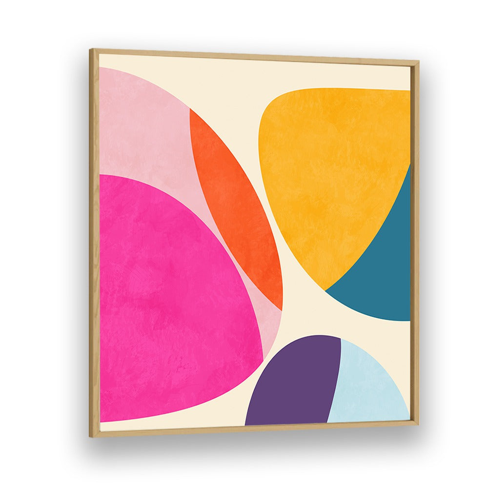 Colorful abstract shapes in PATTERN III MID BUNT III, ABSTRACT PAINTINGS by Ana Rut Bre, perfect for any modern space.