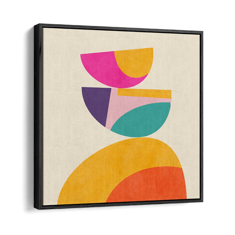 Vibrant shapes in PATTERN III MID BUNT IV, ABSTRACT PAINTINGS by Ana Rut Bre enhance modern decor beautifully.