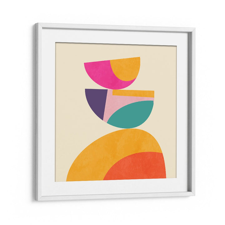 Colorful abstract shapes in the PATTERN III MID BUNT IV, ABSTRACT PAINTINGS collection by Ana Rut Bre. Perfect for modern decor.