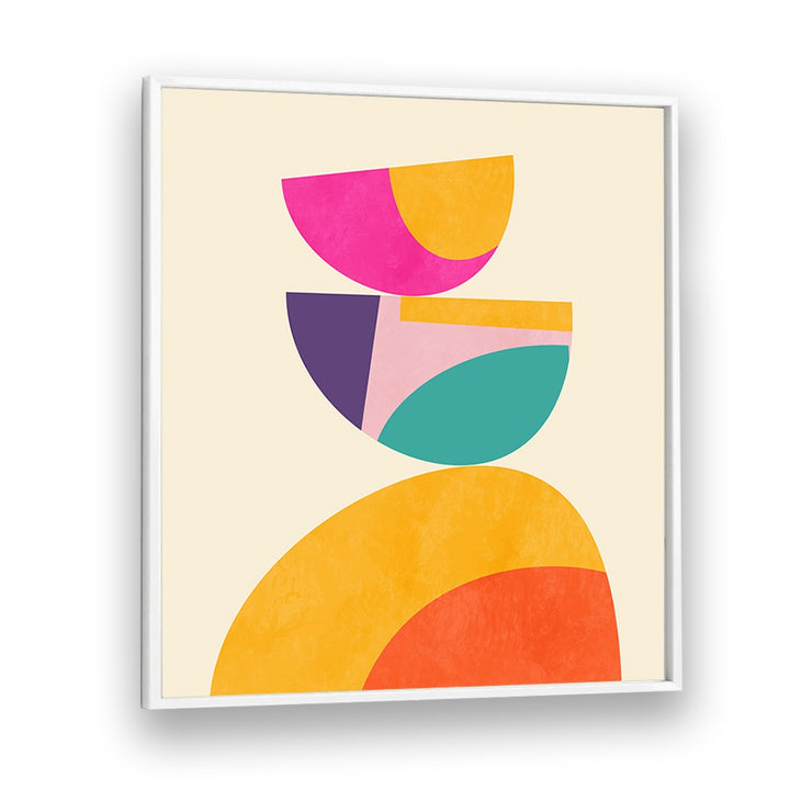 Bright and colorful geometric design of PATTERN III MID BUNT IV, ABSTRACT PAINTINGS by Ana Rut Bre, perfect for modern decor.