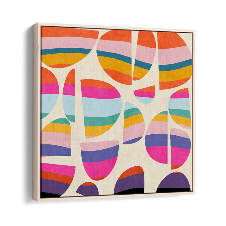 Colorful shapes and lines in the PATTERN III MID BUNT V KOPIE, ABSTRACT PAINTINGS by Ana Rut Bre elevate any space.