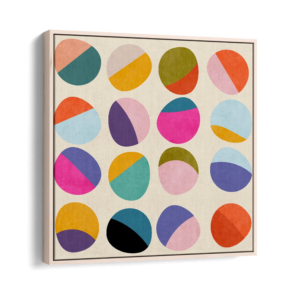 Colorful circles in various shades showcase the PATTERN III MID BUNT VI KOPIE, ABSTRACT PAINTINGS by Ana Rut Bre.