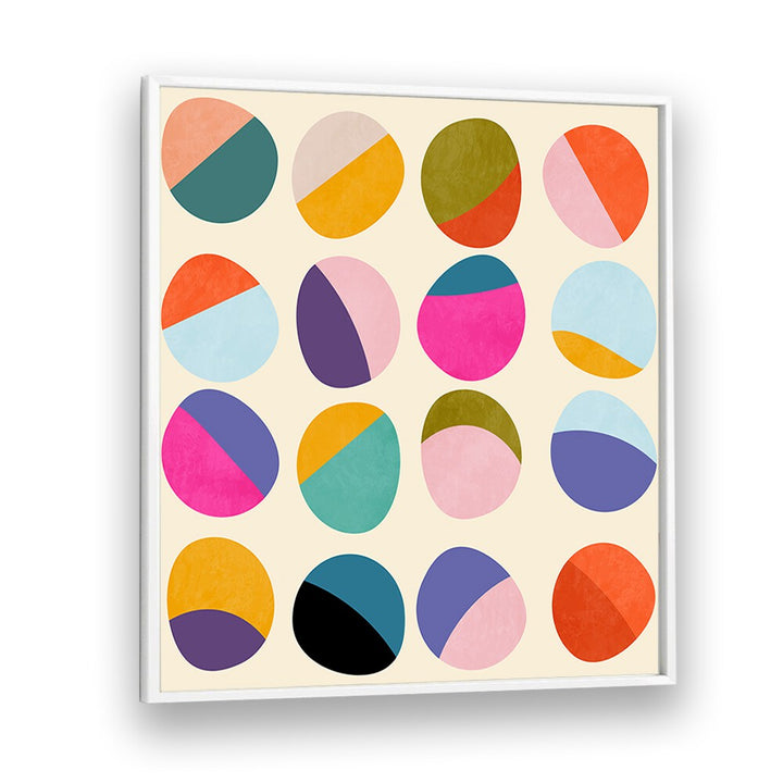 Colorful circles in vibrant hues define the PATTERN III MID BUNT VI KOPIE, ABSTRACT PAINTINGS by Ana Rut Bre.