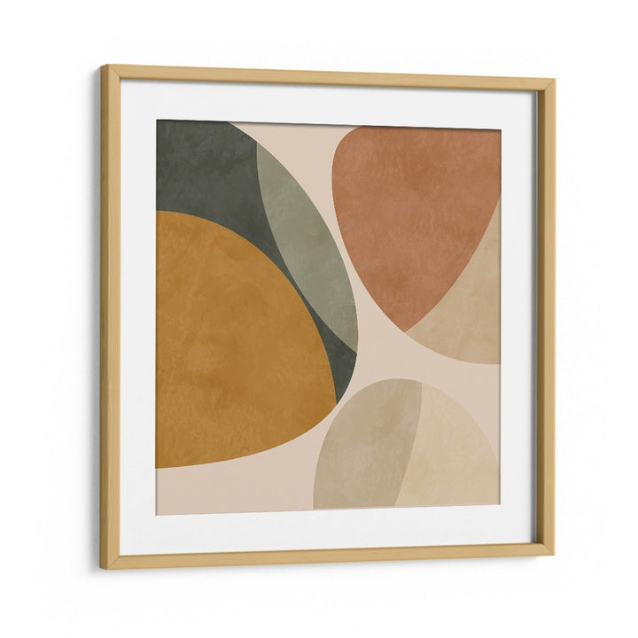 Stunning PATTERN III MID EARTH II, ABSTRACT PAINTINGS by Ana Rut Bre in a chic oak frame, perfect for any space.